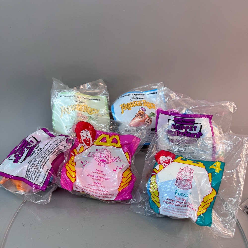 McDonalds Happy Meal Toys Jim Henson Fraggle Rock Muppet Workshop Lot 5 New